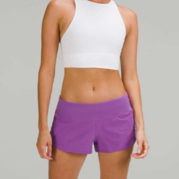 Lululemon Womens Speed Short Moonlit Magenta Purple Colorful Zipper Running 8 - Picture 3 of 15